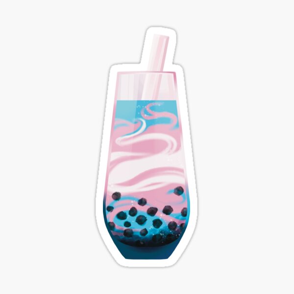 Item preview, subtle trans pride boba swirl designed and sold by sunfloras.