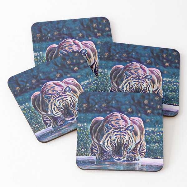 Item preview, Midnight Fireflies Portrait Nature Animal Wildlife Tiger Zoo designed and sold by TheWildFlix.
