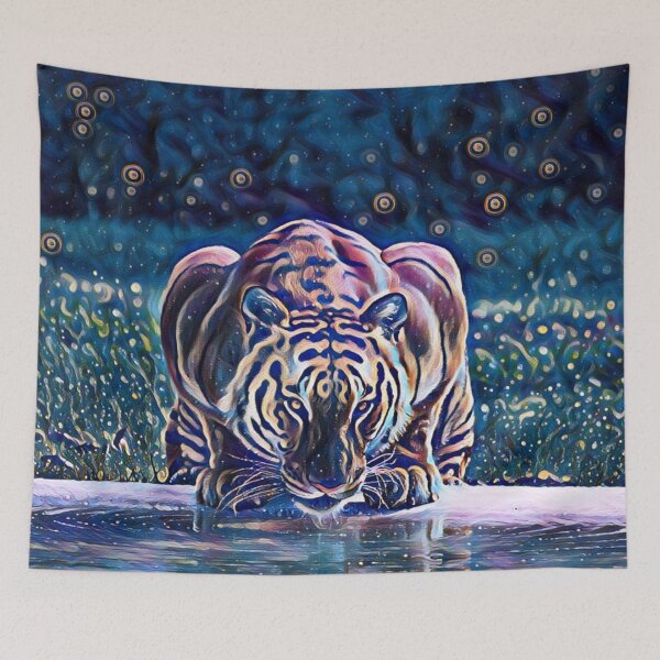 Item preview, Midnight Fireflies Portrait Nature Animal Wildlife Tiger Zoo designed and sold by TheWildFlix.
