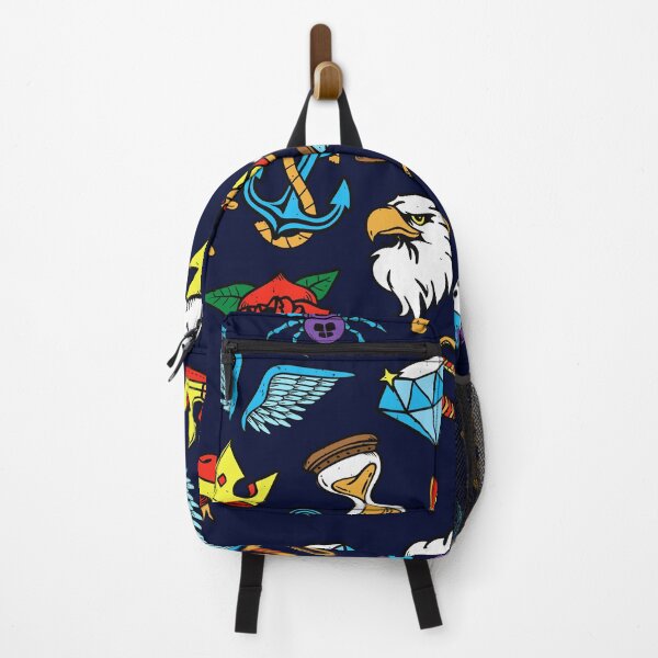 Item preview, Fun pattern of hand drawn vintage inspired tattoo art, brilliant pop of retro color designed and sold by Orianah.