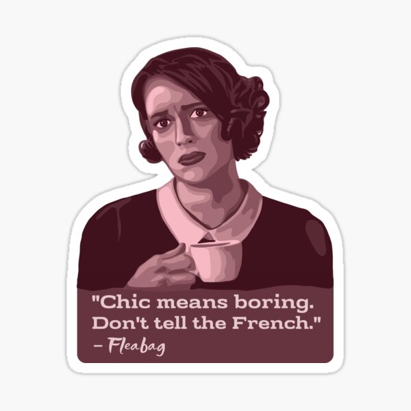 Vista previa del artículo con la obra «Retrato y cita de Fleabag», diseñado y vendido por Unhinged Heather.
