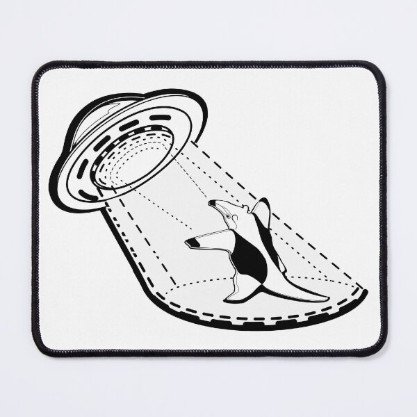 Item preview, anteater tamandua ufo alien abduction black and white designed and sold by MiraNomegusta.
