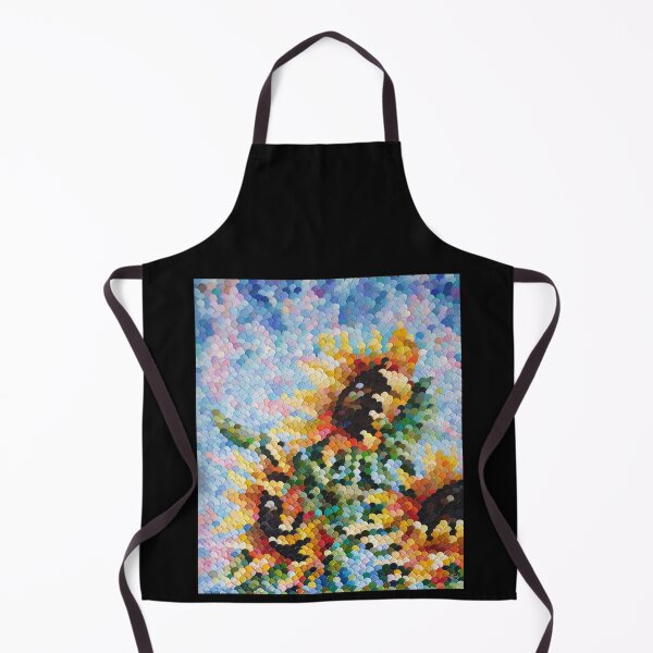 Aperçu de l'œuvre Peinture à l'huile Trois Tournesols Linkupism Jeu de Nuances créée et vendue par MariDaniArt.
