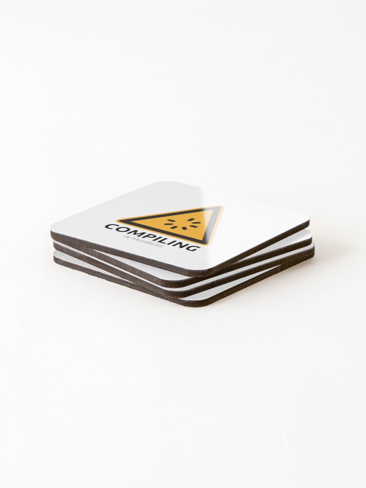 Thumbnail 4 of 5, Coasters (Set of 4), Compiling In Progress | Programmer Gift designed and sold by mellowduck.