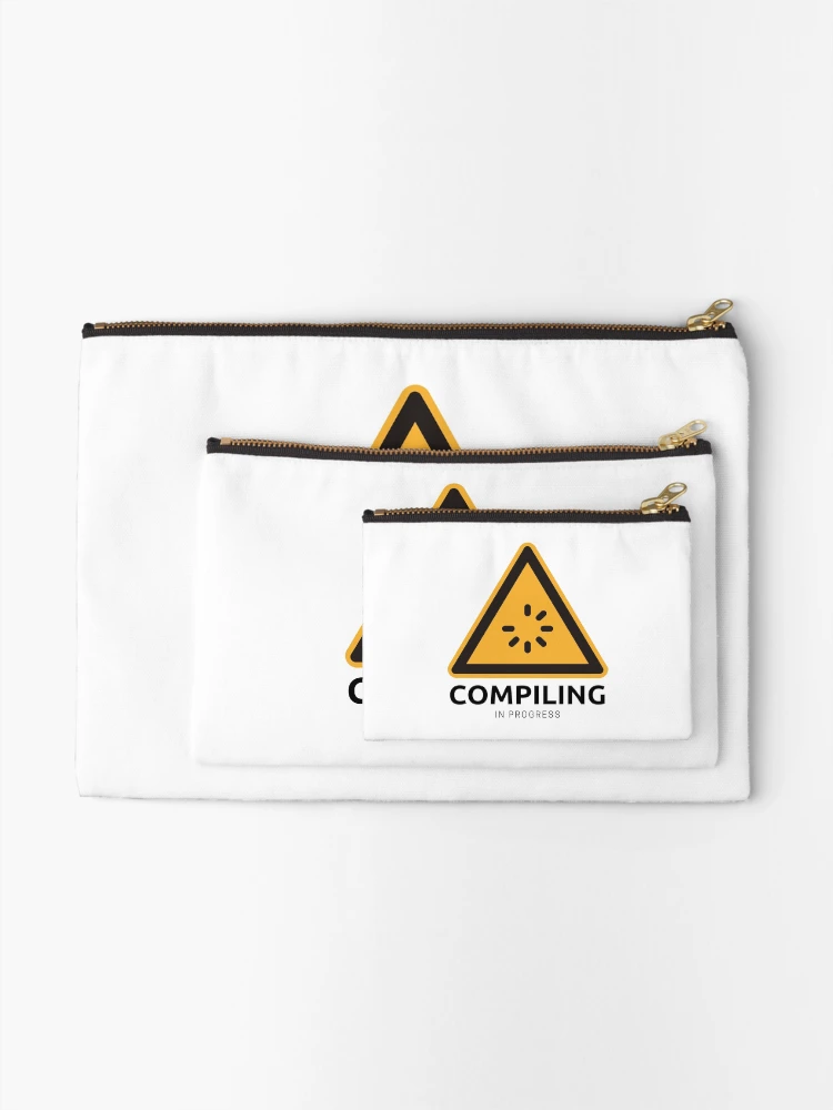 Thumbnail 2 of 4, Zipper Pouch, Compiling In Progress | Programmer Gift designed and sold by mellowduck.