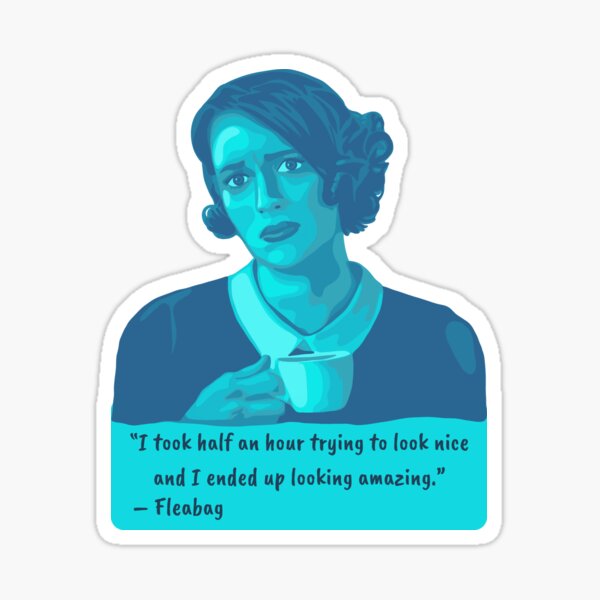 Vista previa del artículo con la obra «Retrato y cita de Fleabag», diseñado y vendido por Unhinged Heather.