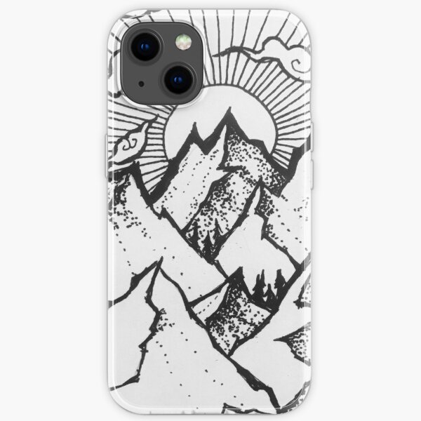Starry sky in the mountains Phone Case art style Iphone 5 watercolor iPhone X sky 11pro case black Huawei P30 Pro stars Iphone Cover