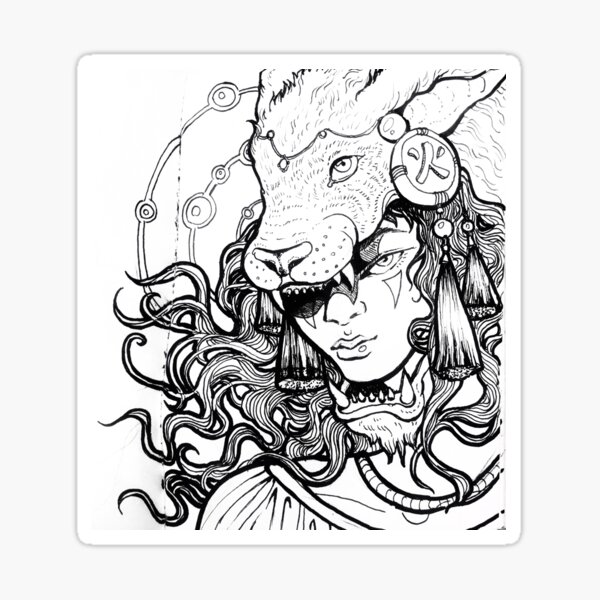 fille loup Sticker