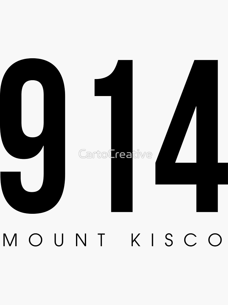 "Mount Kisco, NY 914 Area Code" Sticker for Sale by CartoCreative
