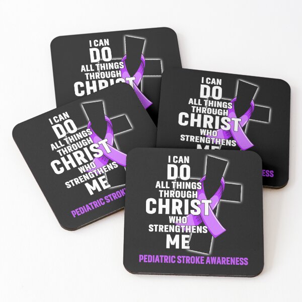 Item preview, I Can Do All Things Through Christ Who Strengthens Me Pediatric Stroke Awareness designed and sold by Hatjar.