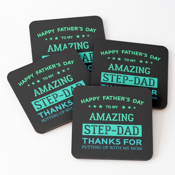 Item preview, Colorful Happy Father's Day To My Amazing Step-Dad Thanks For Putting Up With My Mom Cool Daughter Gift For Daddy Papa Grandpa designed and sold by Raiko-art.