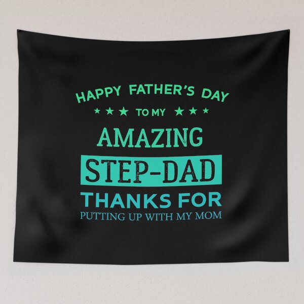 Item preview, Colorful Happy Father's Day To My Amazing Step-Dad Thanks For Putting Up With My Mom Cool Daughter Gift For Daddy Papa Grandpa designed and sold by Raiko-art.