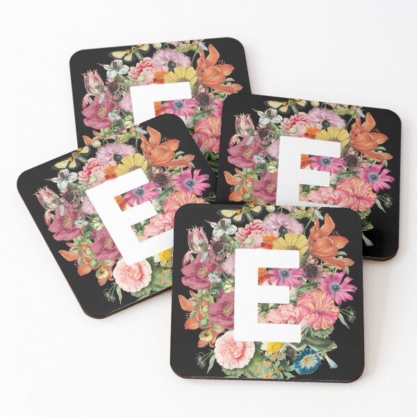 Item preview, Monogram Letter E with Baroque Flowers designed and sold by Trish Dish.