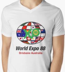 expo 88 logo with flags Men's V-Neck T-Shirt