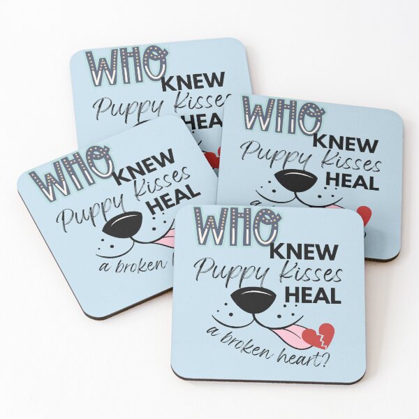 Item preview, Who Knew Puppy Kisses Heal a Broken Heart?  funny T shirt design for the dog lovers and pun lovers you know designed and sold by tranquilbeach.