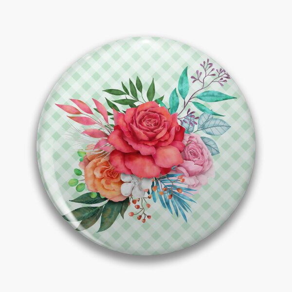 Item preview, Pretty vintage rose bouquet and gingham, cottagecore aesthetic collection 1 of 3 designed and sold by Orianah.