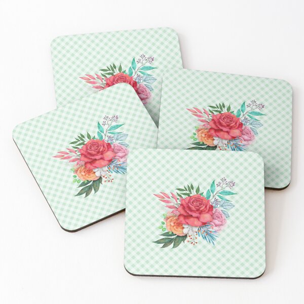 Item preview, Pretty vintage rose bouquet and gingham, cottagecore aesthetic collection 1 of 3 designed and sold by Orianah.
