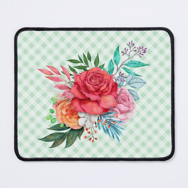 Item preview, Pretty vintage rose bouquet and gingham, cottagecore aesthetic collection 1 of 3 designed and sold by Orianah.