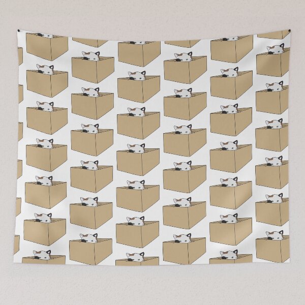 Item preview, Cat Hiding in Box  designed and sold by StickerHome.