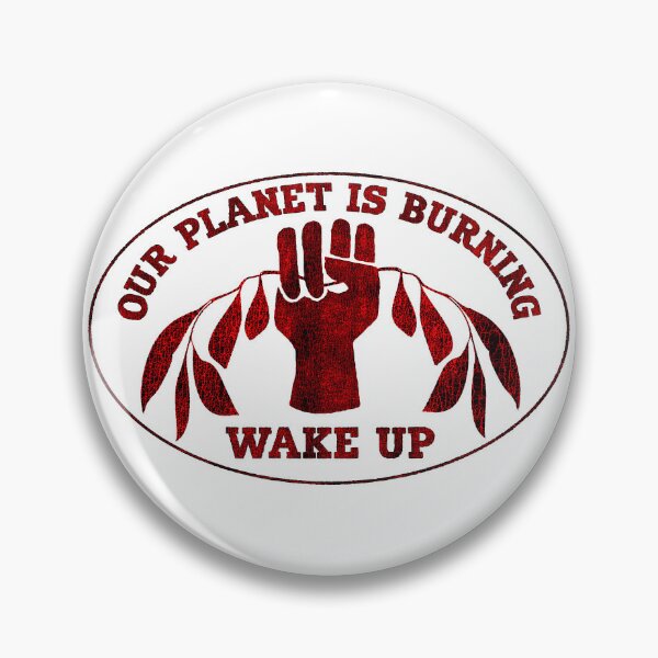 Item preview, Our Planet Is Burning, wake up, power fist holding burning leaves. Climate change, global warming the climate emergency is real designed and sold by Hollyharry.
