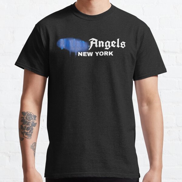 New Palm Angels New York Sprayed Paint Blue Uk Classic T-Shirt by Mercees
