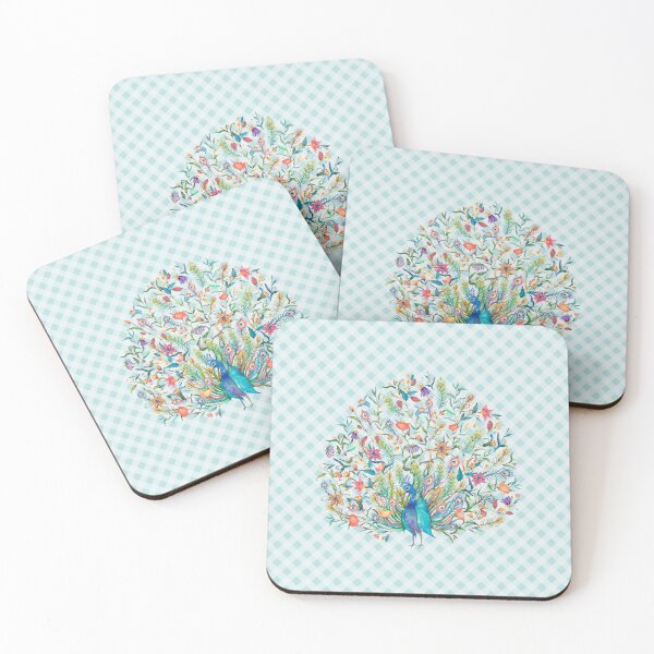 Item preview, Beautiful peacock florals and gingham, cottagecore aesthetic designed and sold by Orianah.