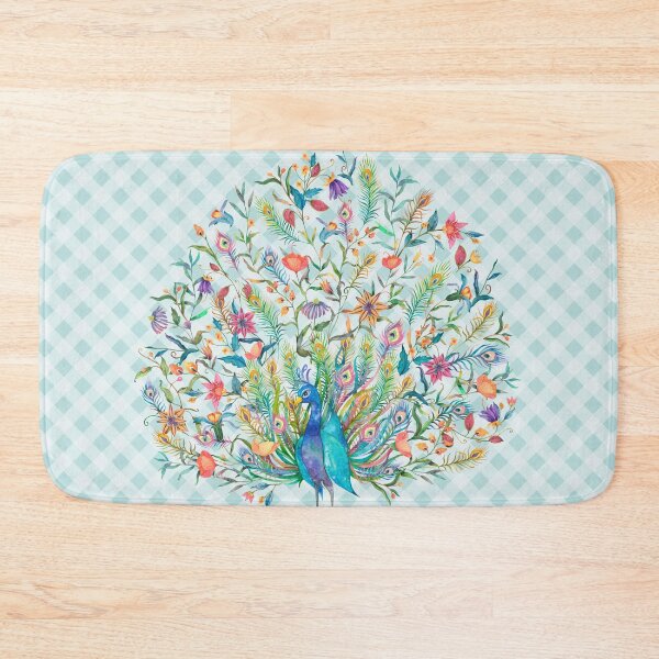 Item preview, Beautiful peacock florals and gingham, cottagecore aesthetic designed and sold by Orianah.