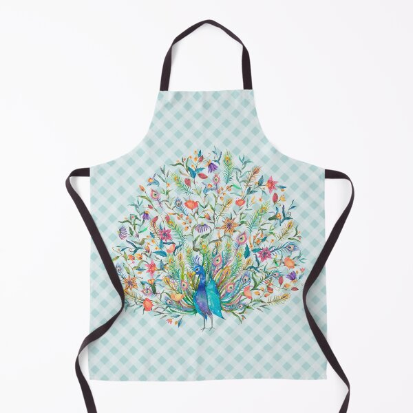 Item preview, Beautiful peacock florals and gingham, cottagecore aesthetic designed and sold by Orianah.