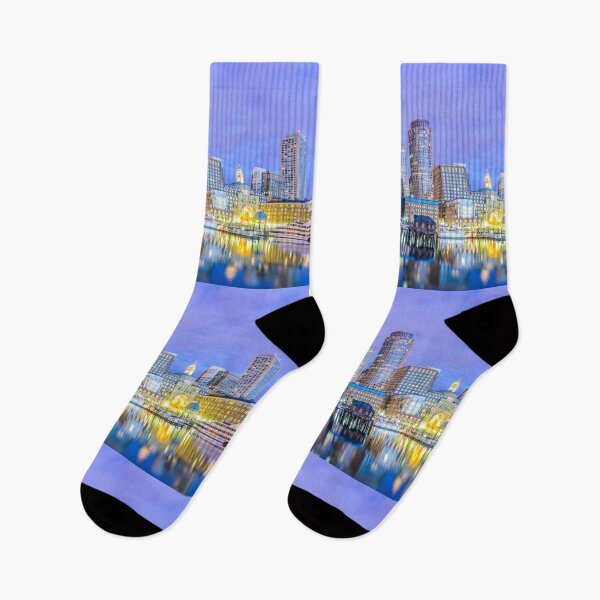Item preview, Boston City Skyline, Purple Sunset designed and sold by newburyboutique.