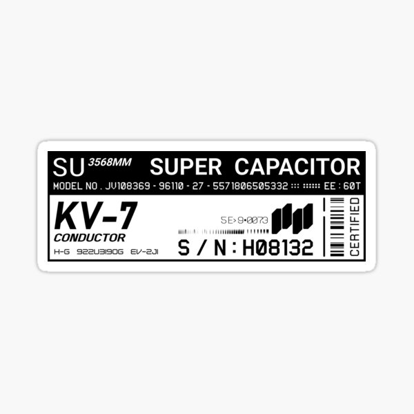 Super Capacitor decal  Sticker