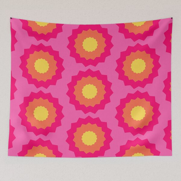 Item preview, Retro Star in Pink Orange and Yellow designed and sold by KeksWorkroom.