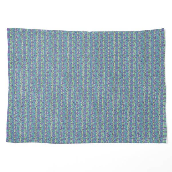 Vintage Purple Flourish Over Spring Green Stripe and Teal Background Pet Blanket