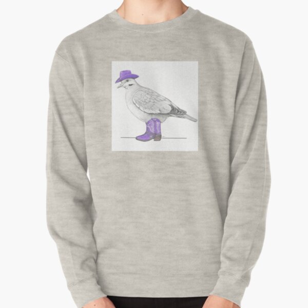 Gray Dove in Short Cowgirl Boots Pullover Sweatshirt