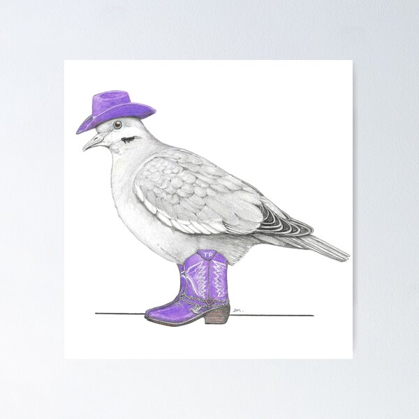 Item preview, Gray Dove in Short Cowgirl Boots designed and sold by JimsBirds.