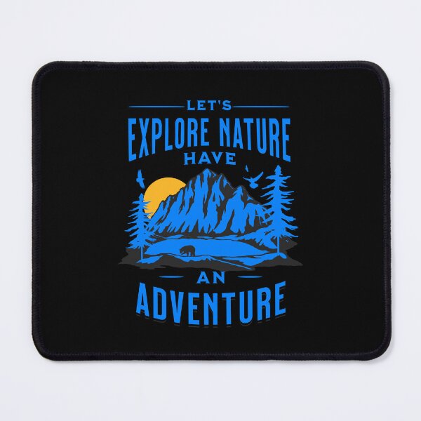 Item preview, Explore Nature Have an Adventure Mountain Adventurer Azure Blue Vintage Retro Style designed and sold by Coffee Partee.