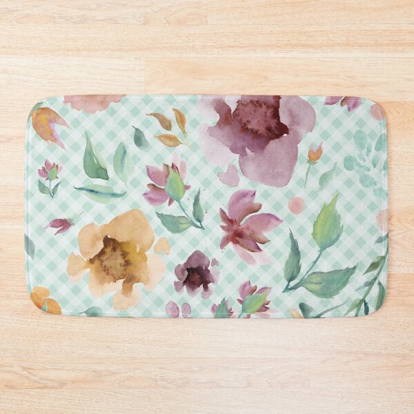 Item preview, Elegant watercolor painted florals and gingham, cottagecore aesthetic designed and sold by Orianah.