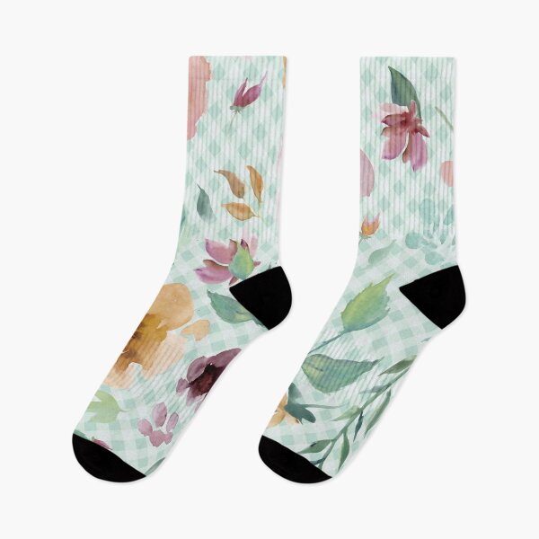 Item preview, Elegant watercolor painted florals and gingham, cottagecore aesthetic designed and sold by Orianah.
