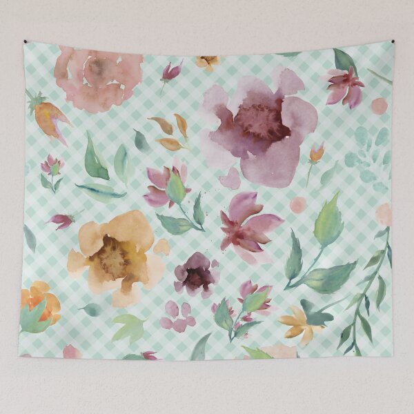 Item preview, Elegant watercolor painted florals and gingham, cottagecore aesthetic designed and sold by Orianah.
