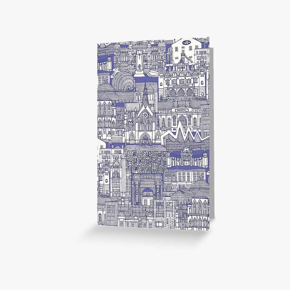 "Glasgow toile periwinkle" Greeting Card for Sale by scrummy Redbubble