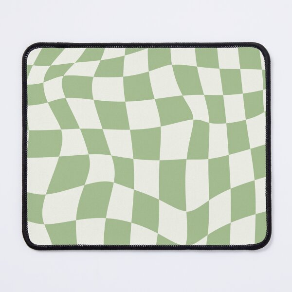 Item preview, sage green liquid warped checkered designed and sold by azaleae.
