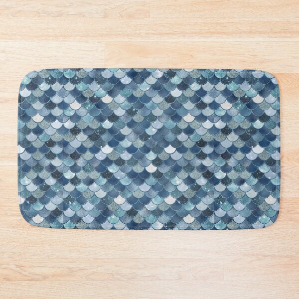 Item preview, Blue Glitter Mermaid Scale Pattern designed and sold by PressedOak.