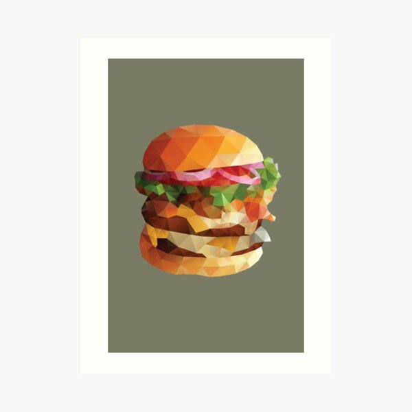 Gourmet Burger Polygon Art Art Print