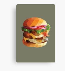 Gourmet Burger Polygon Art Canvas Print