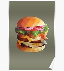 Gourmet Burger Polygon Art Poster