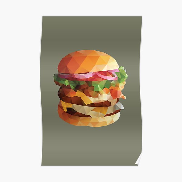 Gourmet Burger Polygon Art Poster