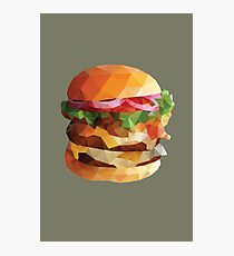 Gourmet Burger Polygon Art Photographic Print