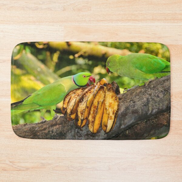 Item preview, Rose-ringed parakeets eating bananas at the zoo designed and sold by FranWest.