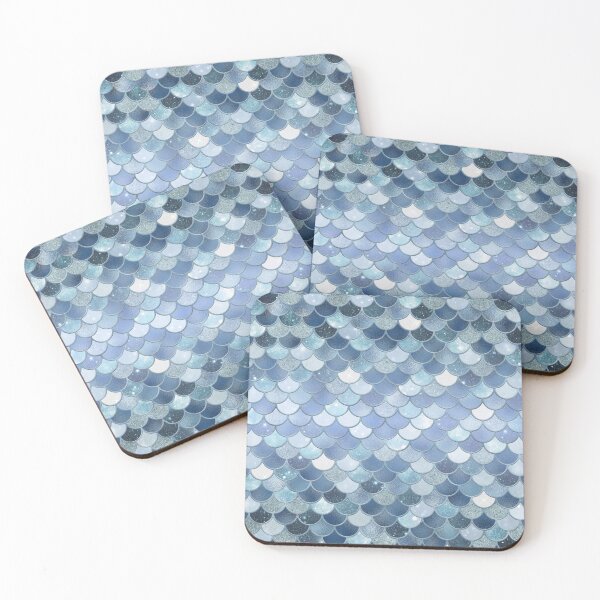 Item preview, Blue Glitter Mermaid Scale Pattern Gradient designed and sold by PressedOak.