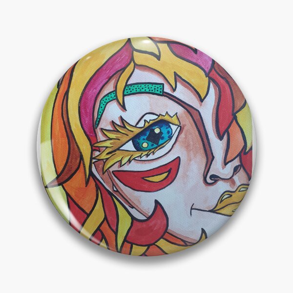 Item preview, Sunny Lady portrait, watercolour drawing Pop Art Style designed and sold by MariDaniArt.
