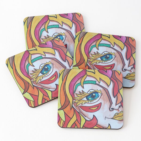 Item preview, Sunny Lady portrait, watercolour drawing Pop Art Style designed and sold by MariDaniArt.